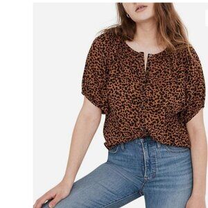 Madewell Peyton Leopard Short Sleeve Top